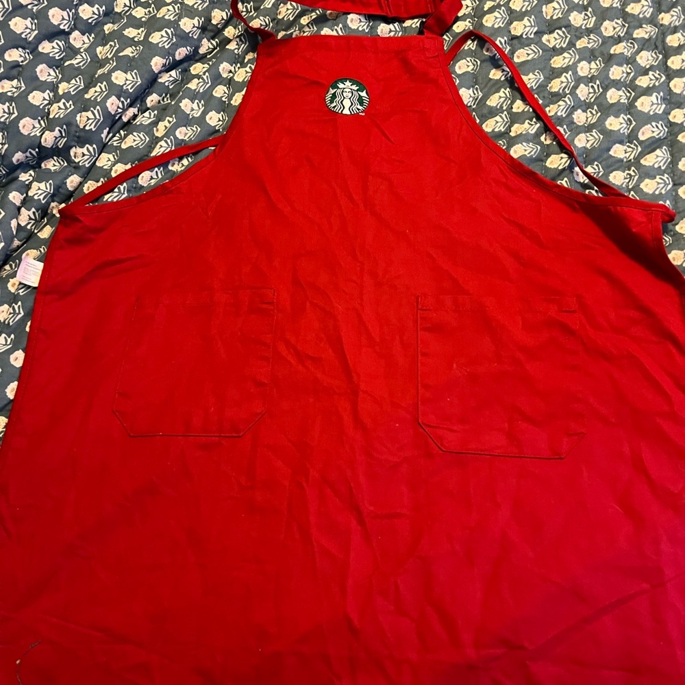Starbucks apron, perfect bright red for the upcoming holidays, like new